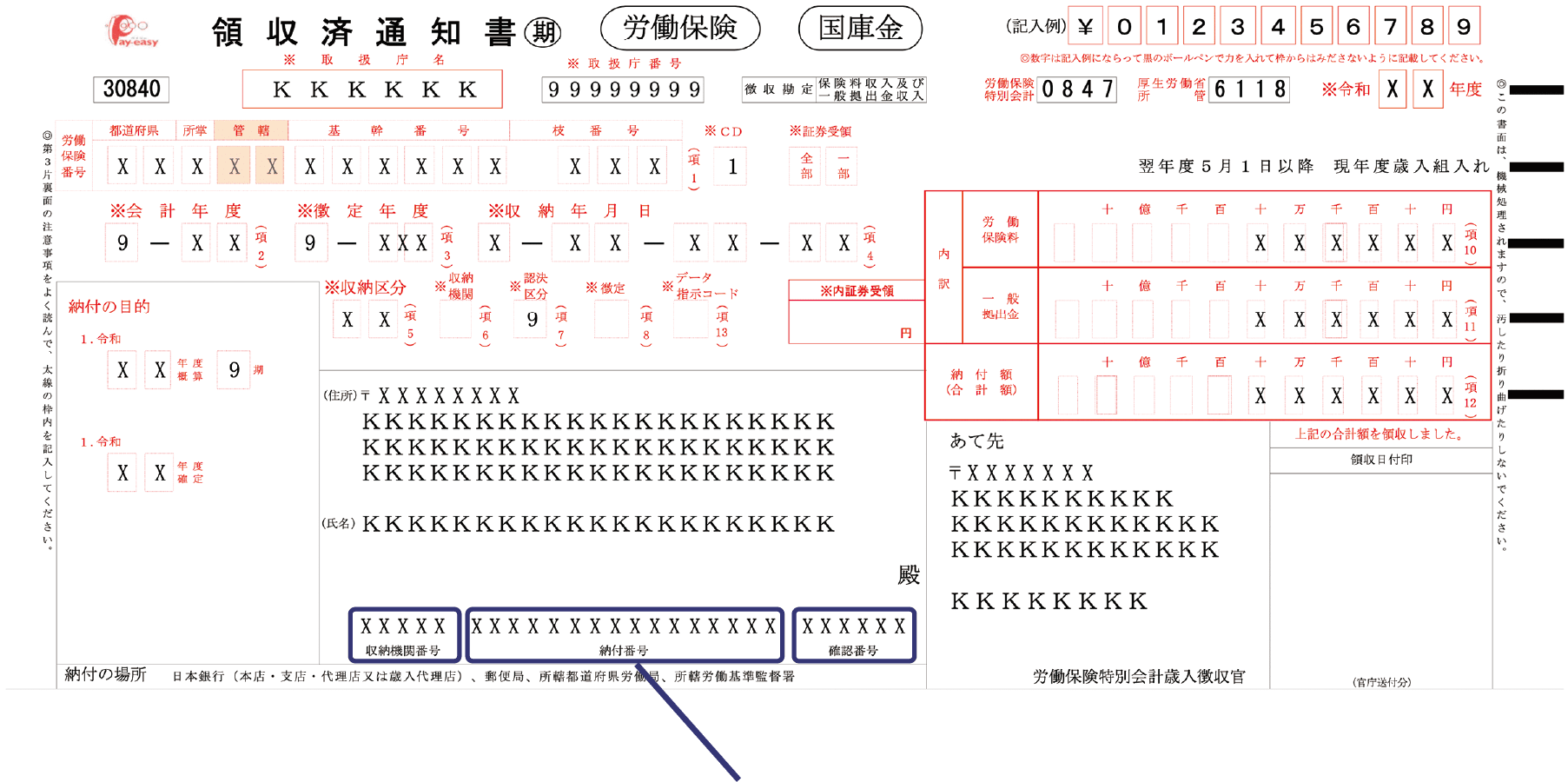 労働保険納付書